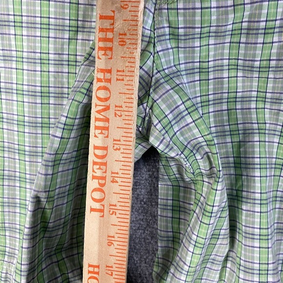 Izod Cargo‎ Shorts Men's Size 36 100% Cotton Plaid Green Adults - Picture 5 of 9